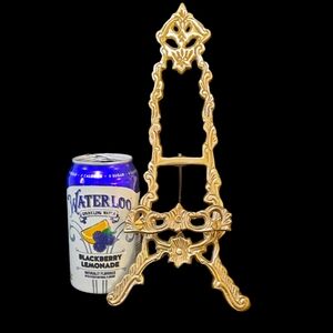 Brass Ornate Easel for Art, Photos, Plates